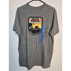 New Mens State of Mine Tee‎ South Dakota Mount Rushmore State Gray Large